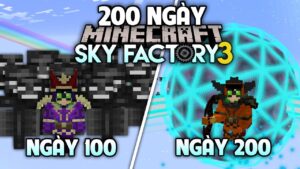 200 Ngày sinh tồn Xây dựng Nhà máy trên Trời trong Minecraft Skyfactory 3