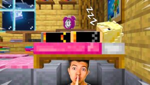 I Spent 24 Hours in BriannaPlayz Minecraft House! (She had no clue…)