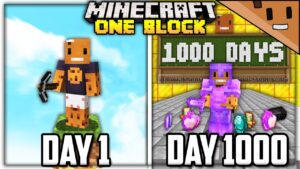 I Survived 1000 Days in ONE BLOCK Minecraft… Here’s What Happened