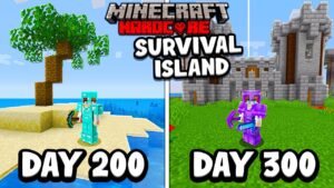 I Survived 300 Days on a SURVIVAL ISLAND in Minecraft Hardcore…