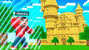 Ik Vond Een LUCKY BLOCK KASTEEL In Minecraft! (Border Survival)