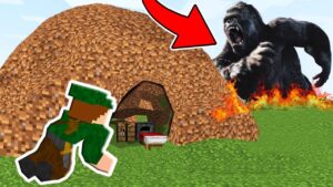 KING KONG ATACA A CASA REDONDA NO MUNDO REDONDO DO MINECRAFT!!