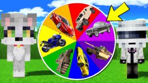 !LA RULETA DE LOS CARROS, MOTOS y TANQUES EN MINECRAFT! 🎯🔫 VEHICULO NOOB VS VEHICULO PRO
