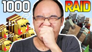 MON ARMÉE D’ABEILLES CONTRE UN RAID DE PILLARDS SUR MINECRAFT !